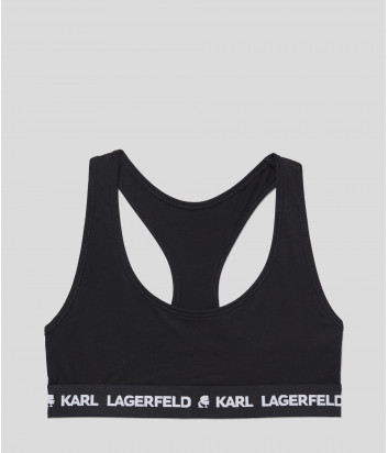 Спортивный топ KARL LAGERFELD 211W2102 черный с логотипом