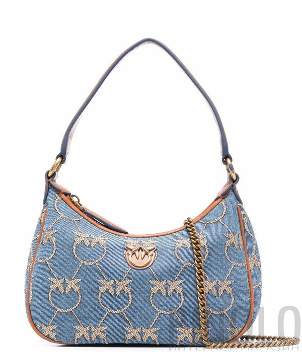 Сумка-полумесяц PINKO Love Mini Half Moon Denim 1P22N6 с