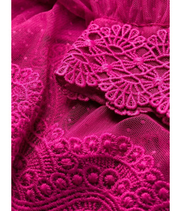 Кружевное платье TWINSET 222TP2252 из тюля и кружева цвета фуксии