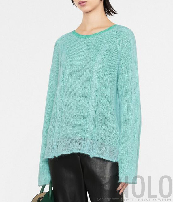 Джемпер TWINSET 222TP3192 с фактурной вязкой зеленый