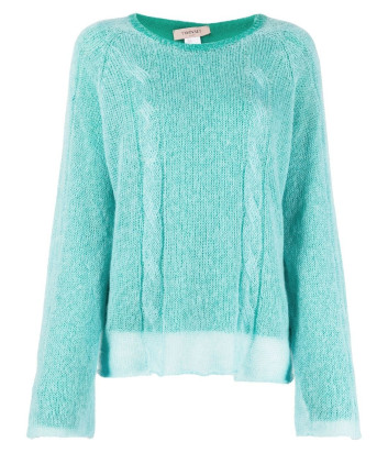 Джемпер TWINSET 222TP3192 с фактурной вязкой зеленый