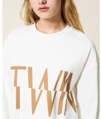 Трикотажный костюм TWINSET 222TP2415-222TP2431 с кружевом белый