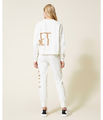 Трикотажный костюм TWINSET 222TP2415-222TP2431 с кружевом белый