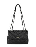 Кожаная сумка LANCASTER Caviar Matelasse 530-41 на цепочке черная