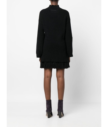 Трикотажное платье ERMANNO FIRENZE D41EQ014CSET7 с бахромой черное
