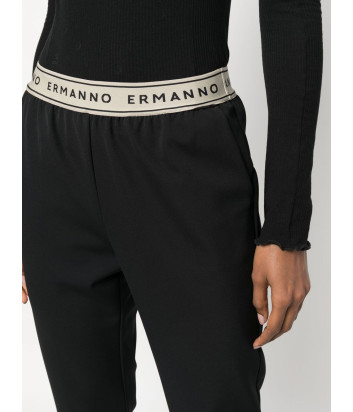 Брюки ERMANNO FIRENZE D41EP024E26 с брендированным поясом черные