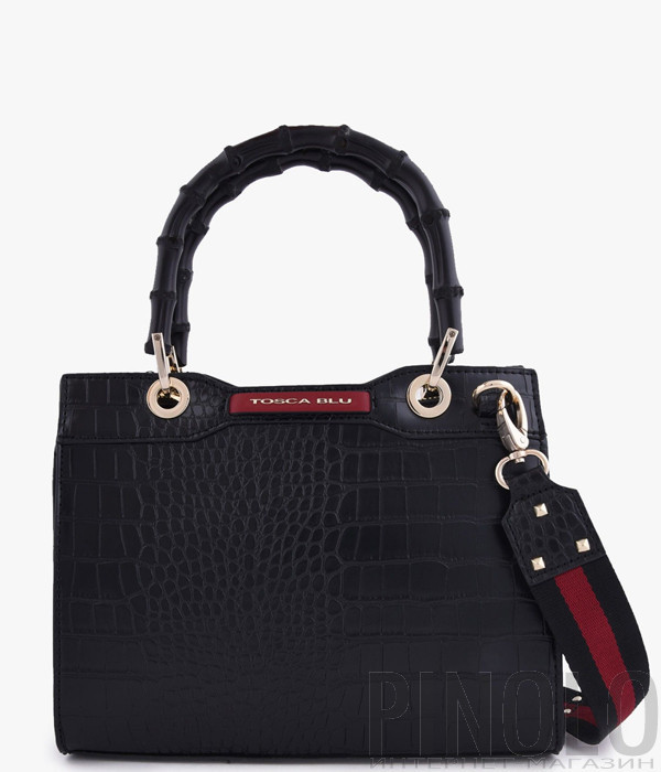 Сумка TOSCA BLU Lady Crocodile TF2214B51 с тиснением под крокодила черная