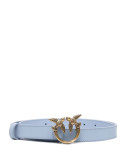 Узкий кожаный ремень PINKO Love Birds 1H20ZV голубой