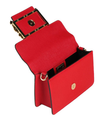 Кожаная сумочка на цепочке VERSACE Jeans Couture 72VA4BD2ZP111 красная с пряжкой