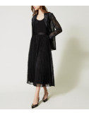 Черный костюм TWINSET 231TP2331/231TP2691 пиджак и длинная юбка-плиссе