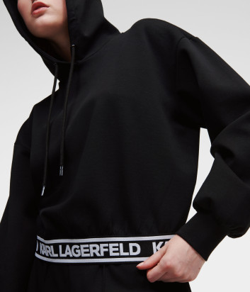 Костюм KARL LAGERFELD 230W1807/230W1053 худи с капюшоном и широкие брюки черный