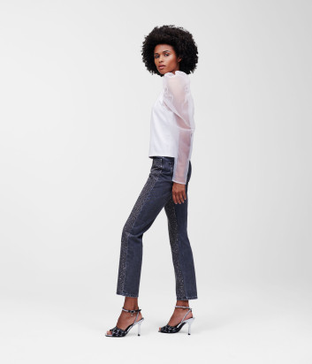 Блуза KARL LAGERFELD 230W1717 с рукавами из органзы белая