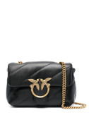 Сумка в стеганной коже PINKO Love Mini Puff 100039 с золотистой фурнитурой черная