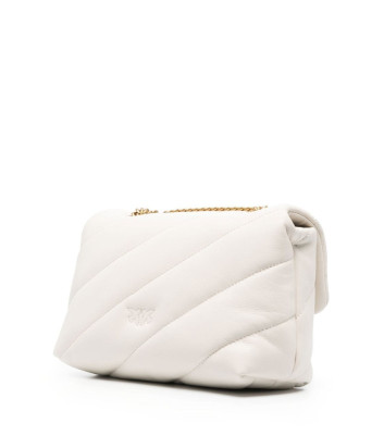 Сумка в стеганной коже PINKO Love Mini Puff 100039 с золотистой фурнитурой белая