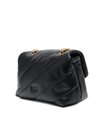 Сумка в стеганной коже PINKO Love Mini Puff 100039 с золотистой фурнитурой черная