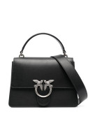 Сумка в гладкой коже PINKO Classic Love One Top Handle 100066 серебристая фурнитура черная