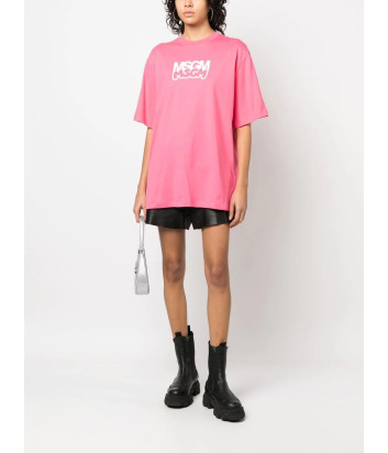 Футболка MSGM 3441MDM102 с принтом на спине розовая