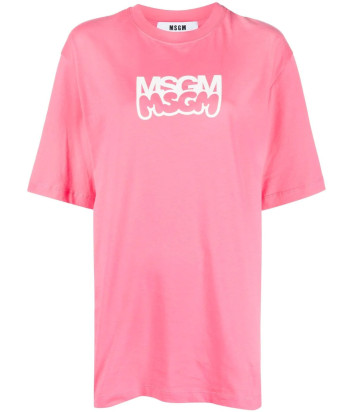 Футболка MSGM 3441MDM102 с принтом на спине розовая
