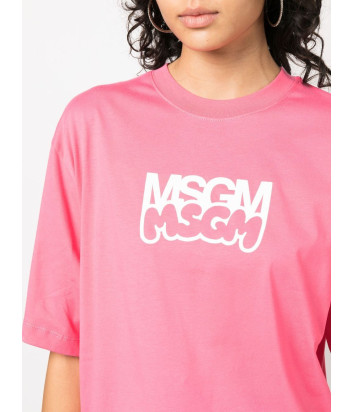 Футболка MSGM 3441MDM102 с принтом на спине розовая