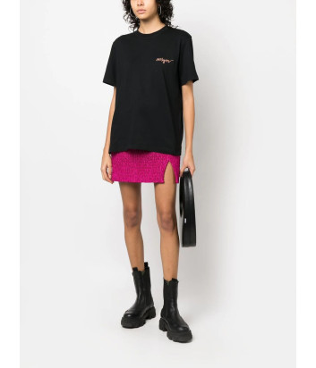 Футболка MSGM 3441MDM540 с вышитым цветным логотипом черная