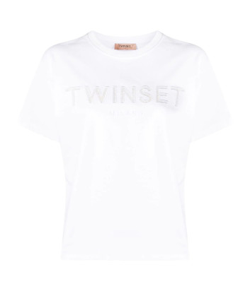 Футболка TWINSET 231TP2471 с логотипом белая