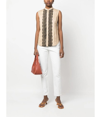 Бежевый топ TWINSET 231TT2125 украшен черным кружевом