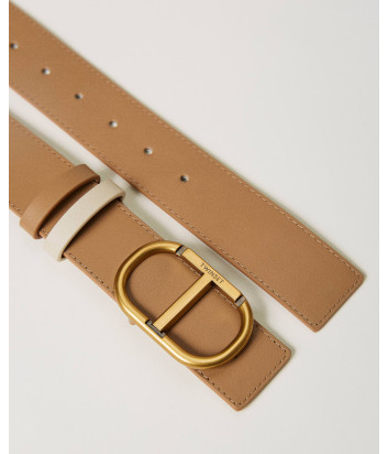 Двухсторонний кожаный ремень TWINSET 231TA4040 рыже-бежевый