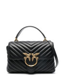 Сумка PINKO Love Lady Puff Mini 100044 в стеганной коже с золотистой фурнитурой черная