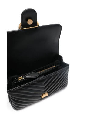 Сумка PINKO Love Lady Puff Mini 100044 в стеганной коже с золотистой фурнитурой черная