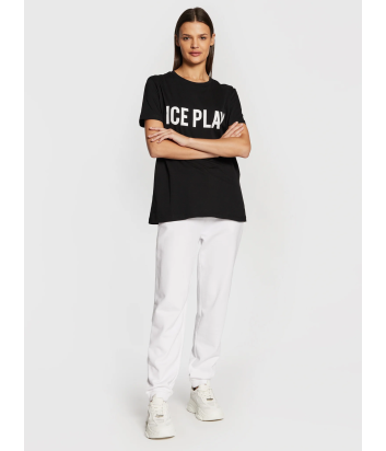 Черная футболка ICE PLAY F021 P400 9000 с большим логотипом