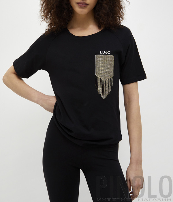 Футболка LIU JO TA3091 J5923 черная с декором