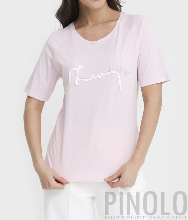 Футболка LIU JO TA3091 J5923 с логотипом розовая