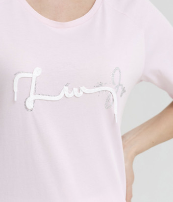 Футболка LIU JO TA3091 J5923 с логотипом розовая