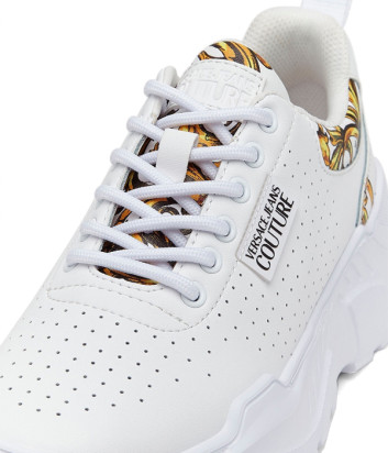 Кроссовки VERSACE JEANS COUTURE 72VA3SC3 с перфорацией белые