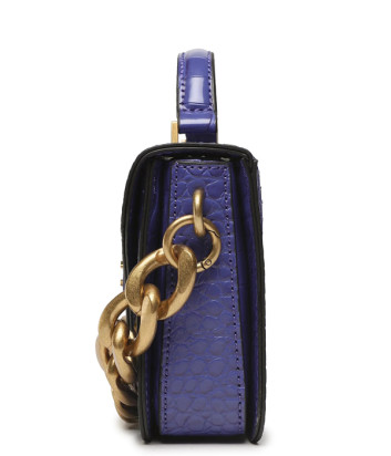 Сумочка GUESS Retour Mini HWCC8664780 с тиснением под крокодила фиолетовая
