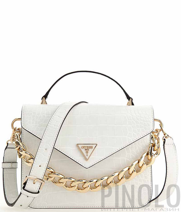 Сумка GUESS Retour HWCG8664200 с тиснением под крокодила белая