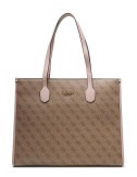 Сумка-шоппер GUESS Silvana HWSN8665240 с фирменным принтом коричневая