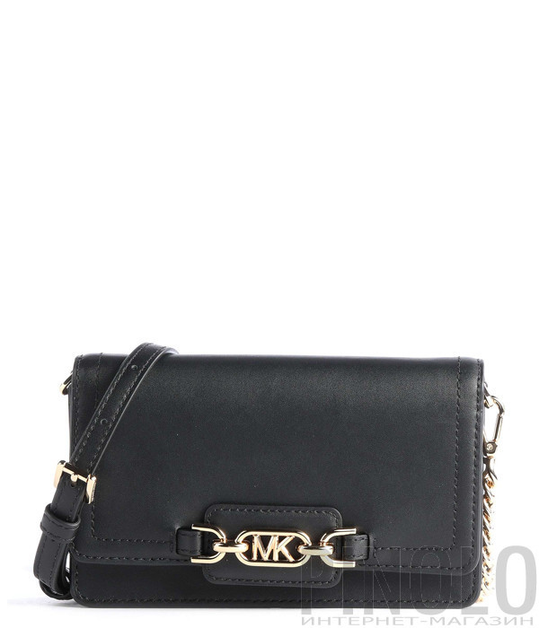 Маленькая сумочка на цепочке MICHAEL KORS Heather 32F2G7HC1L в гладкой коже черная