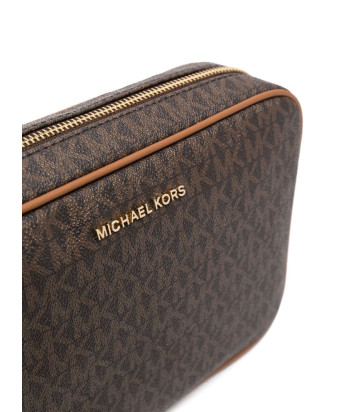 Сумка через плечо MICHAEL KORS Jet Set 32F1GJ6C7B с фирменным принтом коричневая