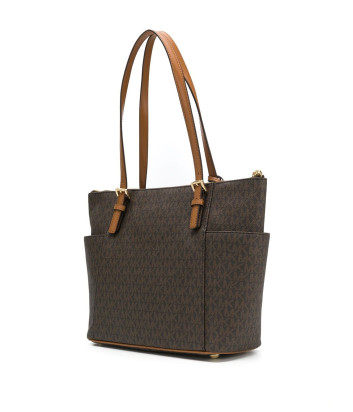 Сумка-шоппер MICHAEL KORS Jet Set Logo 30S0GTTT1B с фирменным принтом коричневая