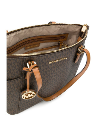 Сумка-шоппер MICHAEL KORS Jet Set Logo 30S0GTTT1B с фирменным принтом коричневая
