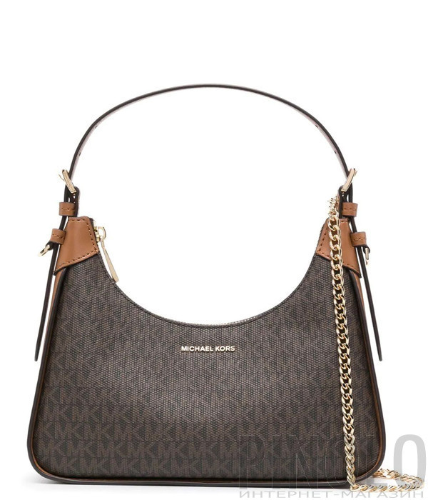 Сумка MICHAEL KORS Wilma Medium Logo 32R3G3WN6B с фирменным принтом коричневая