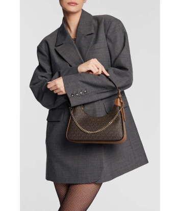 Сумка MICHAEL KORS Wilma Medium Logo 32R3G3WN6B с фирменным принтом коричневая