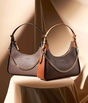 Сумка MICHAEL KORS Wilma Medium Logo 32R3G3WN6B с фирменным принтом коричневая