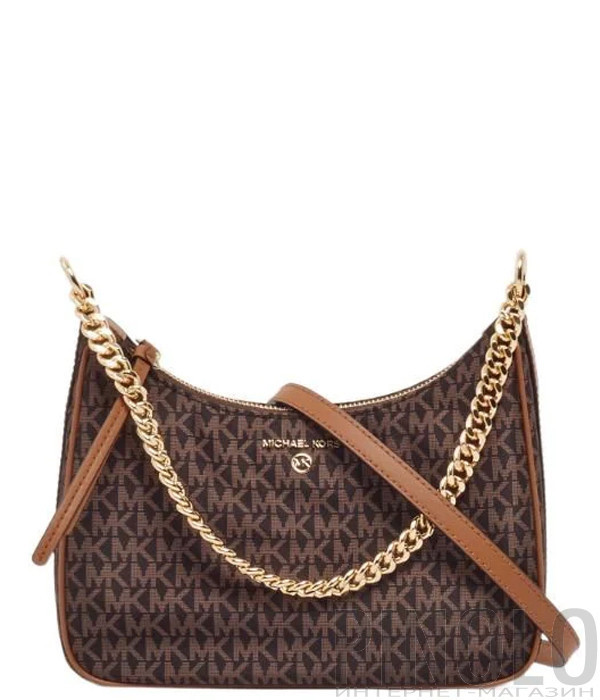 Нейлоновая сумка через плечо MICHAEL KORS Jet Set Charm 32R3GT9C8B коричневая с принтом