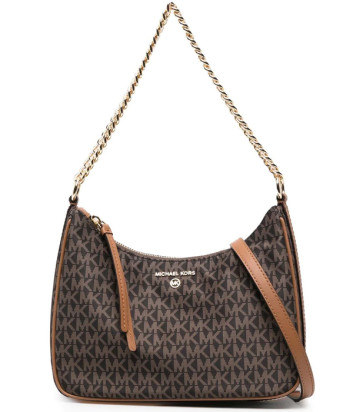 Нейлоновая сумка через плечо MICHAEL KORS Jet Set Charm 32R3GT9C8B коричневая с принтом
