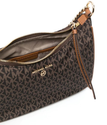 Нейлоновая сумка через плечо MICHAEL KORS Jet Set Charm 32R3GT9C8B коричневая с принтом