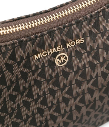 Нейлоновая сумка через плечо MICHAEL KORS Jet Set Charm 32R3GT9C8B коричневая с принтом