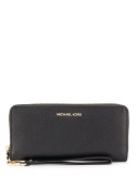 Кожаное портмоне на молнии MICHAEL KORS Jet Set Continental 34F9GM9E9L черное