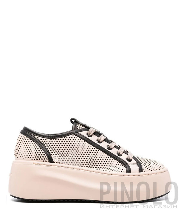 Кожаные кроссовки VIC MATIE Travel с перфорацией бежевые